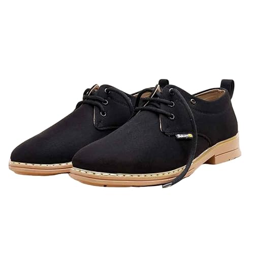 Men's Suede Leather Lace-Up Casual Shoes Oxfords Walking, Office Comfortable and Classy Sneakers with Extra Comfort