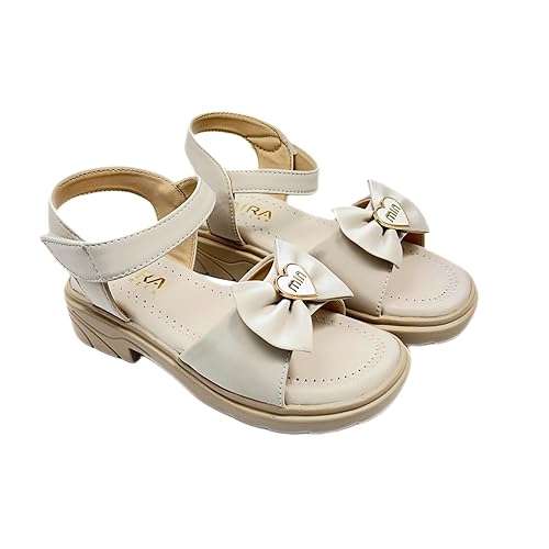 Stylish Synthetic Girls Sandals | Ankle Strap Wedge Heel with Bow Design | Comfortable & Secure Fit | Elegant Footwear for Kids