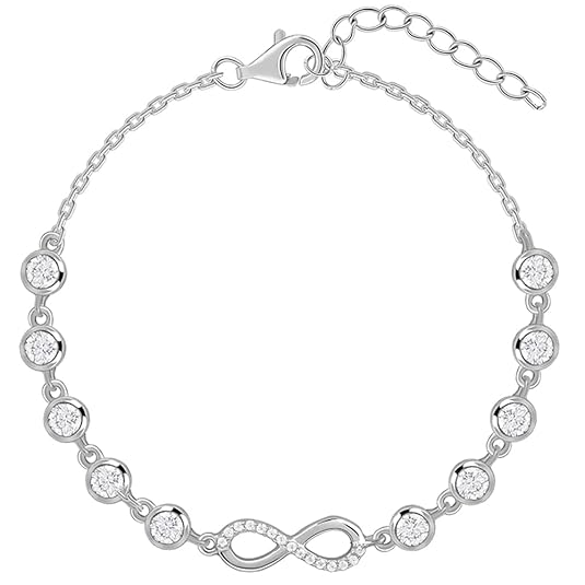 GIVA 925 Silver Infinity Linked Bracelet, Adjustable | Gifts for Women and Girls | With Certificate of Authenticity and 925 Stamp | 6 Months Warranty