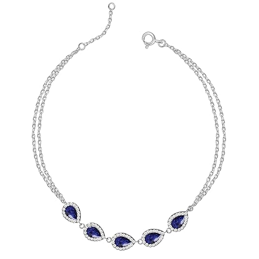 GIVA 925 Silver Royal Blue Drop Bracelet, Adjustable Gifts for Girlfriend, Gifts for Women & Girls| With Certificate of Authenticity and 925 Stamp | 6 Month Warranty*