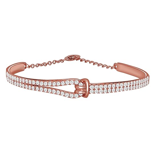 GIVA 925 Silver Rose Gold Anushka Sharma Knotted Feelings Bracelet, Adjustable Gifts for Girlfriend, Gifts for Women & Girls