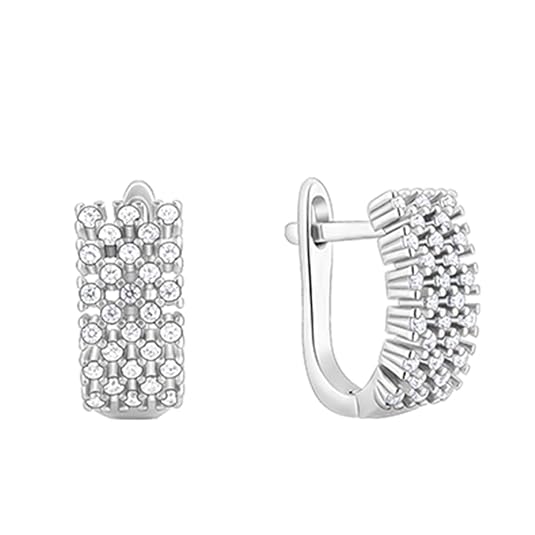 GIVA 925 Silver Rose Gold 18k gold Plated Zircon Hoop Earrings Semi Hoops | Gifts for Women & Girls