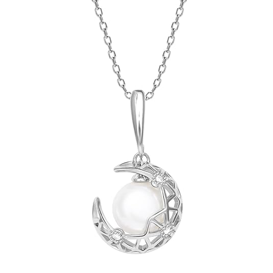 GIVA 925 Silver Filigree Pearl Crescent Pendant with Chain | Gifts for Girlfriend, Gifts for Women and Girls |With Certificate of Authenticity and 925 Stamp | 6 Month Warranty*