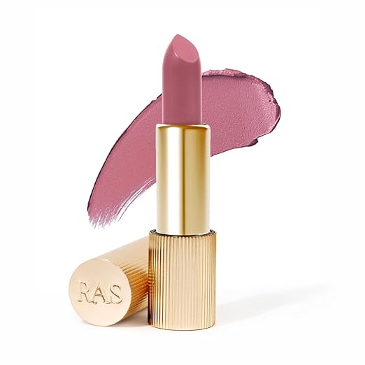 RAS Luxury Oils Lumiere Satin Matte Lipstick | 8-Hr long stay Creamy Matte, Non-Drying, Lightweight & Pigmented | Natural infusion of Argan & Avocado | Vegan, Cruelty-Free