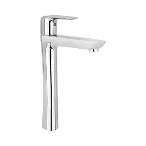 Hindware Italian Collection F400005CP Fluid Pillar Type Water Tap - Tall, Wash Basin Tap, Brass with Chrome Finish | 12-Year Manufacturer Warranty
