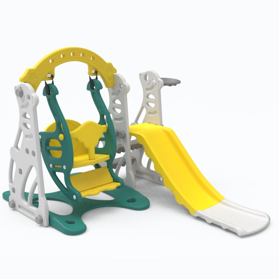 Amazon Brand - Solimo 3-in-1 Garden Penguin Slide & Swing for Indoor & Outdoor Use | for Kids 2-5 Years Old | Safe & Fun | Ideal for Boys & Girls | Toy for Kids | Easy Assembly, Multicolor