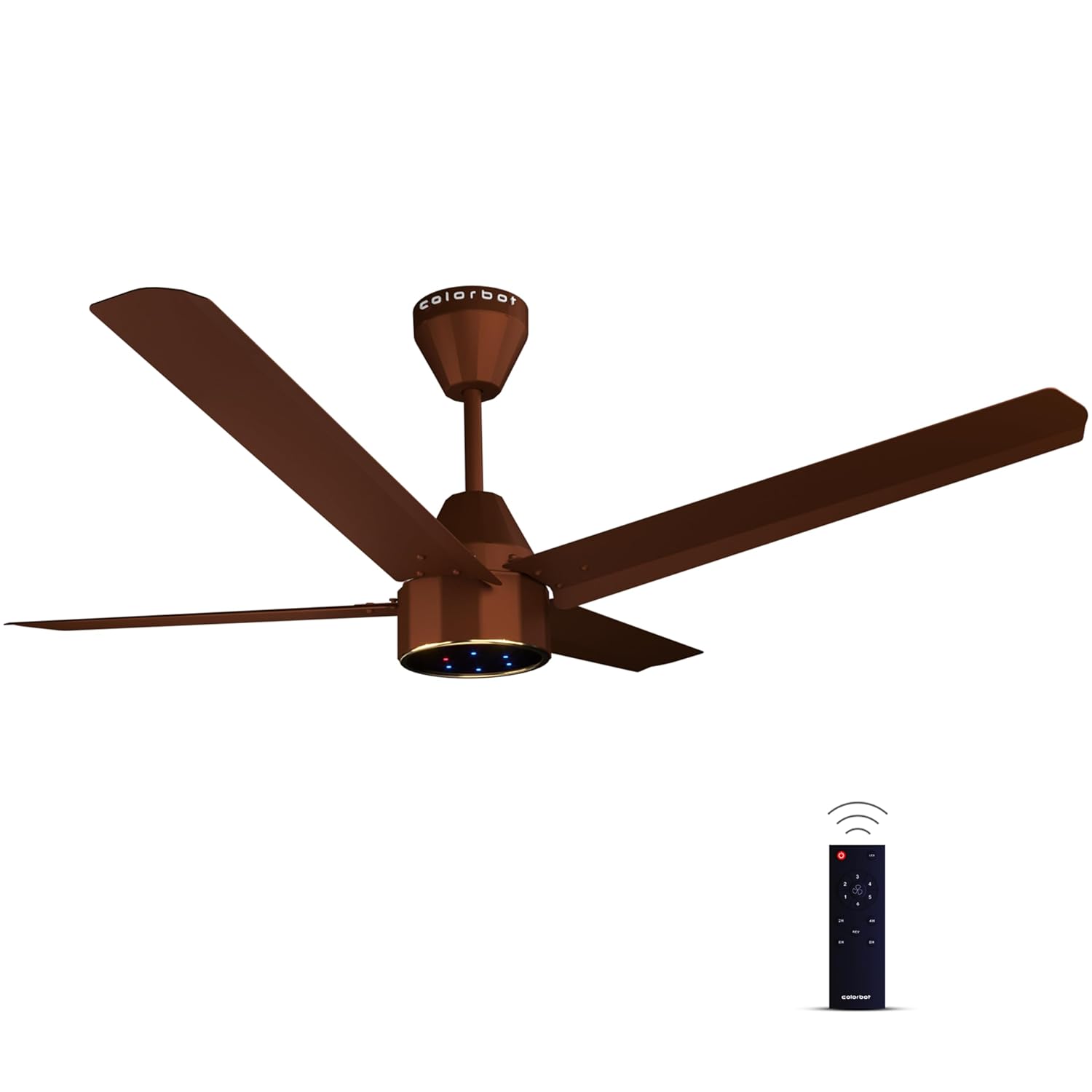Colorbot Knoxx Quad 4 Blade BLDC Ceiling Fans 1200mm | BEE 5 Star Rated | Savings up to 65% | Remote Control (Boost, Timer, LED, Reverse Mode) | 4 Years Warranty (Cocoa Brown)