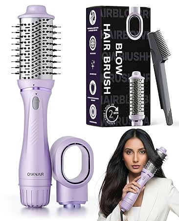Ownair Hot Air Brush for Hair with Dryer, 4 Heat & Speed Modes, Warm Air Styling, 1200 Watts, Hair Dryer for Women, Styling Brush with 360° Swivel Cord for Easy Styling