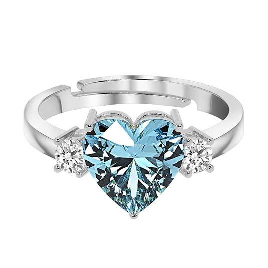 Clara 925 Sterling Silver Sky Blue Heart Pendant Earring Chain Bracelet Ring Jewellery Set | Rhodium Plated, Swiss Zirconia | Gift for Women & Girls