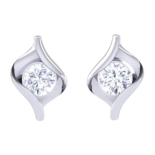 CLARA Made with Swiss Zirconia 925 Sterling Silver Platinum Plated Mia Solitaire Earring | Gift For Women & Girls