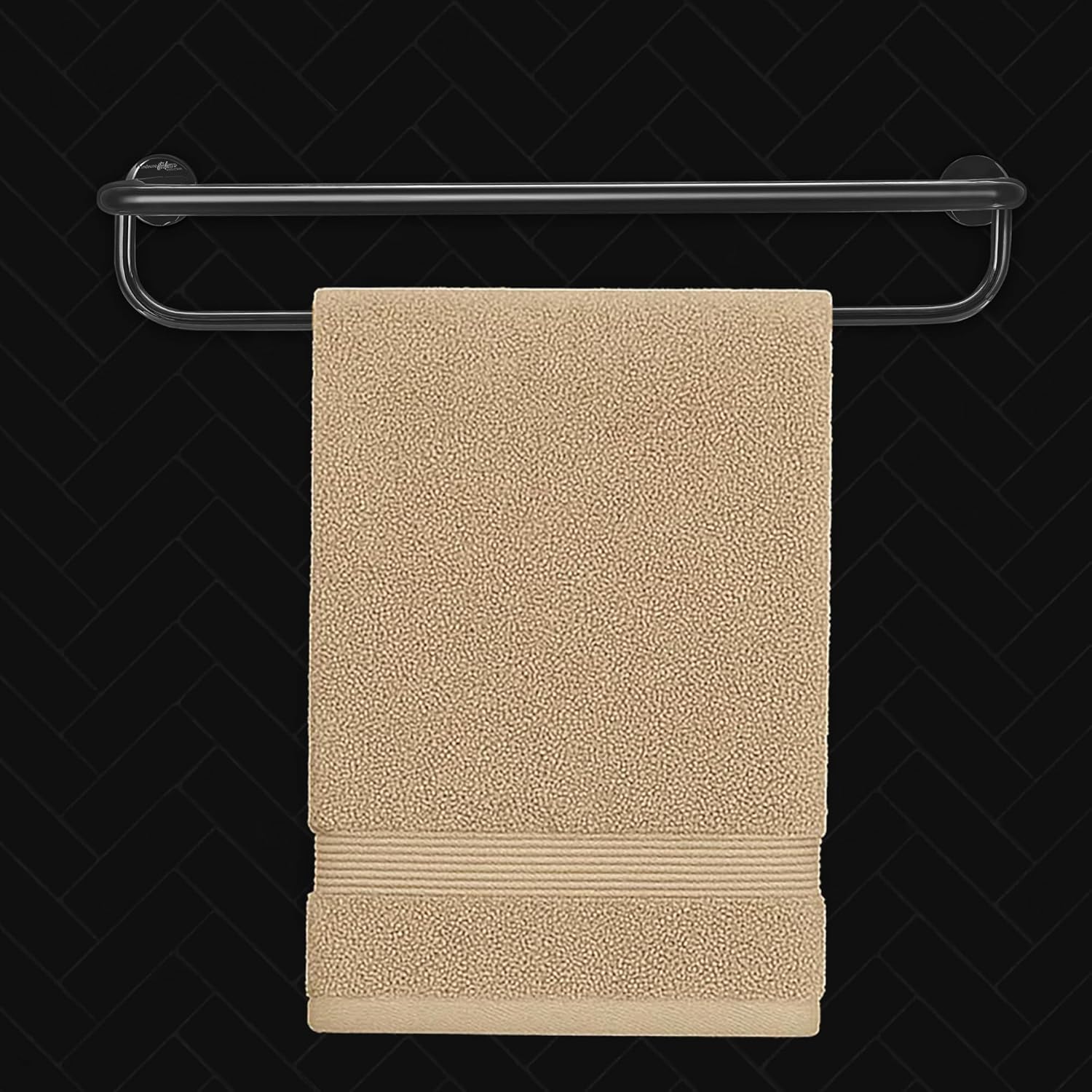 Hindware Italian Collection Towel Hanger for Bathroom | PVD Coated Towel Holder | Brass Towel Rack |Luxury Chrome Black Color Finish | Premium Bathroom Accessories Series