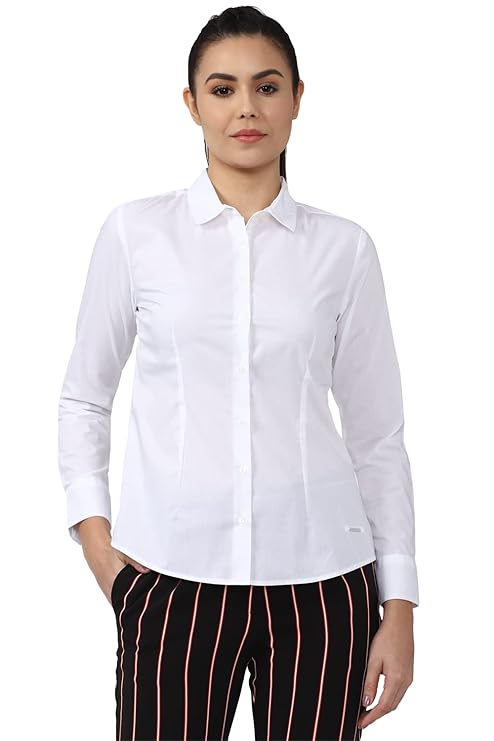 Van Heusen Women's Cotton Solid Regular Fit Shirt