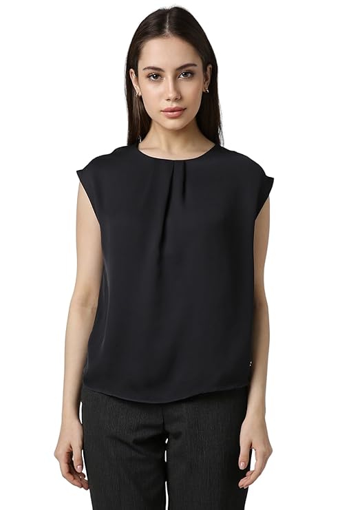 Van Heusen Women's Polyester Solid Regular Fit Blouse