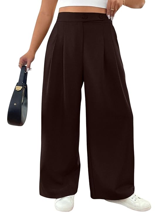 GRECIILOOKS Trousers for Woman | Womens High Rise High Waist Flared Korean Style | Formal Pant for Women Office Wear| Track Pants for Womans Elegant for College & Events (Available in Plus Size)
