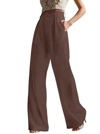 GRECIILOOKS Women High Rise High Waist Trousers Flared Korean Style Formal Pants|Elegant Workwear for Office, College & Events