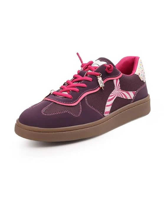 Bacca Bucci Sugar Rush Women’s Casual Sneakers | Lace-Up Low-Top | Mesh & Synthetic Upper | Playful Lace Charms | Grippy Rubber Cupsole | Walking