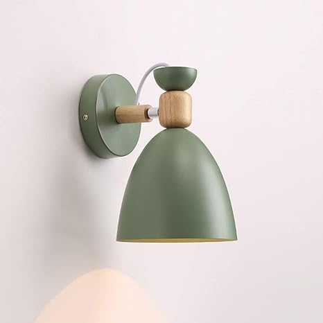 SINOMAN Wall Light for Living Room Modern/Wall Lamps for Bedroom/for Living Room/Wall Lights for Home Decoration/Bedside Wall lamp/Swing Arm, Black (Green Metal WALL Light)