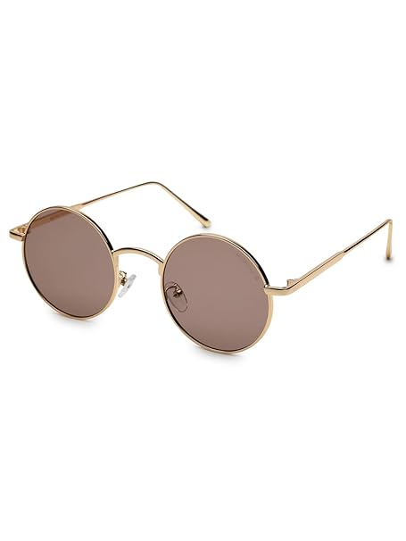 HASHTAG EYEWEAR Round Metal Frame Sunglasses for Men Women Stylish | UV Protected Lens | Full Rim Retro Vintage Eyewear | Unisex Fashion Shades for Driving, Travel, and Party