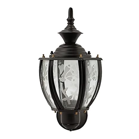 SINOMAN Modern Design Metal Wall Sconce Lamp with Glass Shade - Bulb Not Included (Black)