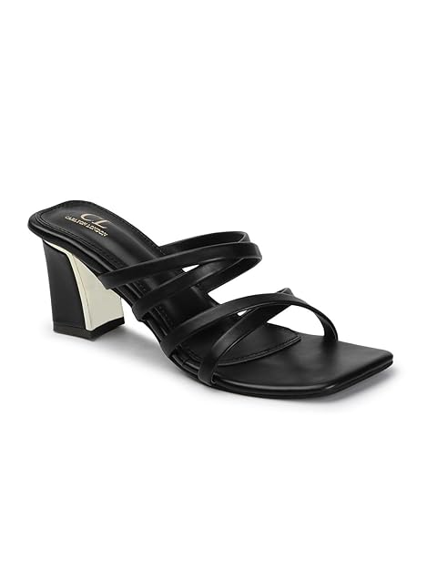 Carlton London Women Comfortable Casual Sandal with Block Heels, Square Toe for Casual and Wear