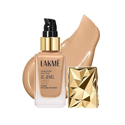 LAKME Be-Jewel Luminous Skin Tint, 25ml, for Radiant, Smooth and Luminous Finish, with Light-Reflecting Polymers, 24HR Filter-Like Wear, Foundation for Women Dry Skin, for Women - Warm Beige