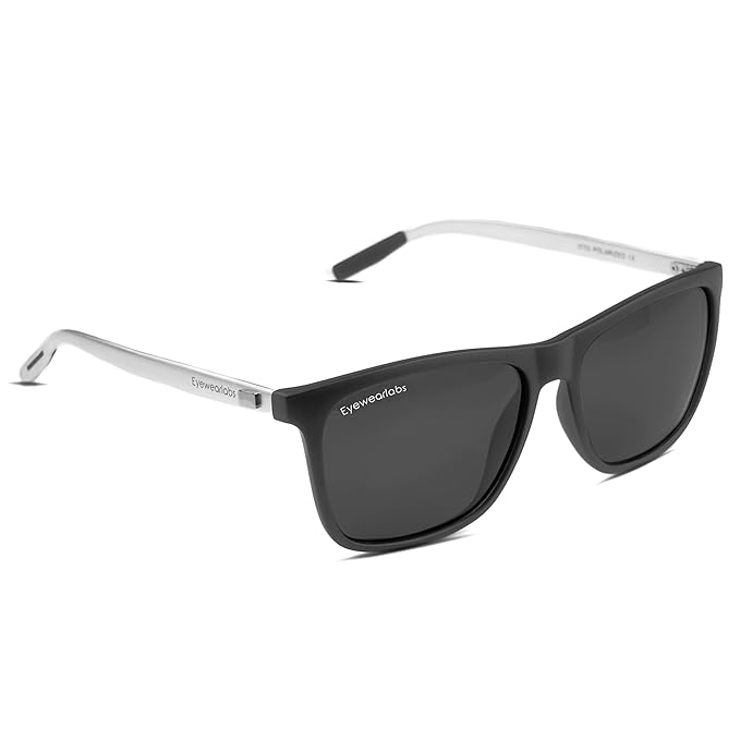 Eyewearlabs OKNO | Polarized Full Rim Rectangular Branded Stylish Sunglasses For Men & Women | 100% UV Protection Shades | Cricket Sports Cycling Driving | Medium | Barton | Barkley
