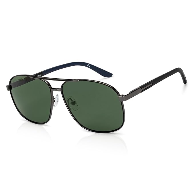 John Jacobs | Stylish & Premium | Polarized & 100% UV Protection Sunglasses For Men & Women | Full Rim Pilot Medium (Size-59)