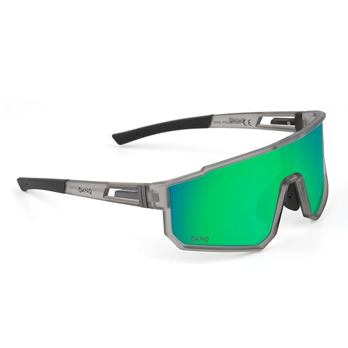 Eyewearlabs OKNO | Polarized Sports Over-Sized Unilens Wrap-Around Branded Stylish Sunglasses For Men & Women | 100% UV Protection Shades | Cricket Sports Cycling Driving Trekking & More
