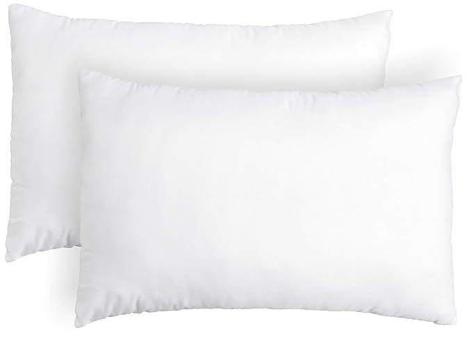 Amazon Brand - Solimo Microfibre & Polyester 2-Piece Bed Pillow Set - 16 x 24 Inch, White