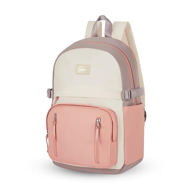 Genie LIT Backpack for Women & Girls with 14" laptop compartment| College bag for Women & Girls| 6 zips with Secret Pocket | Water Resistant Bags | Laptop Backpack for Women