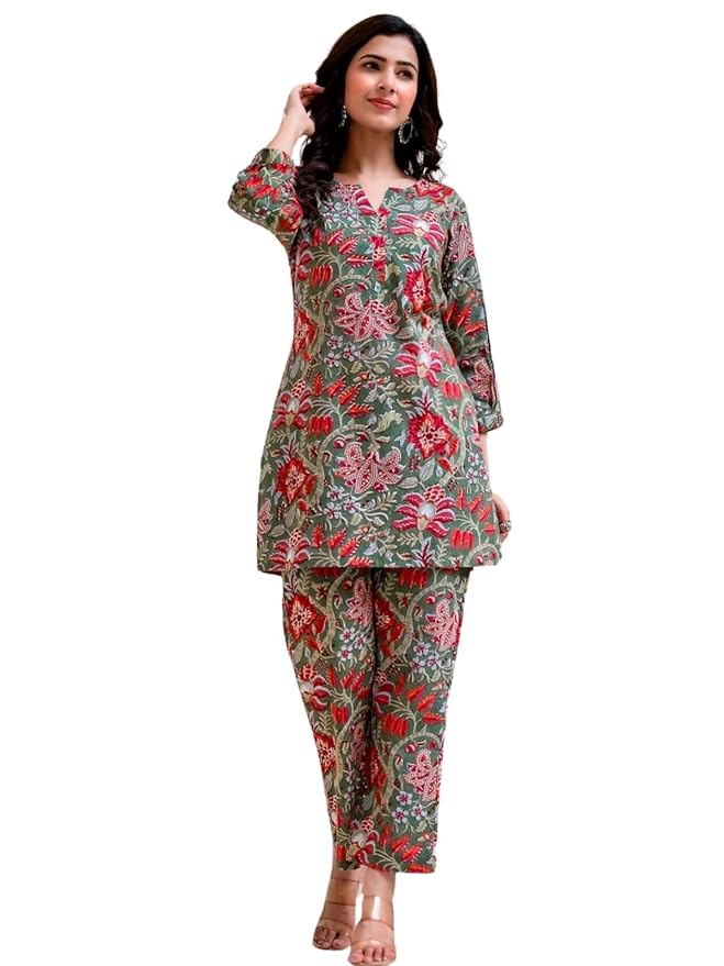GRECIILOOKS Co-ord Set For Women Stylish | Kurta Sets for Woman | Kurtis | Short Kurti For Women Latest | Dress For Woman | 3/4 Sleeve Ethnic Co Ord Set