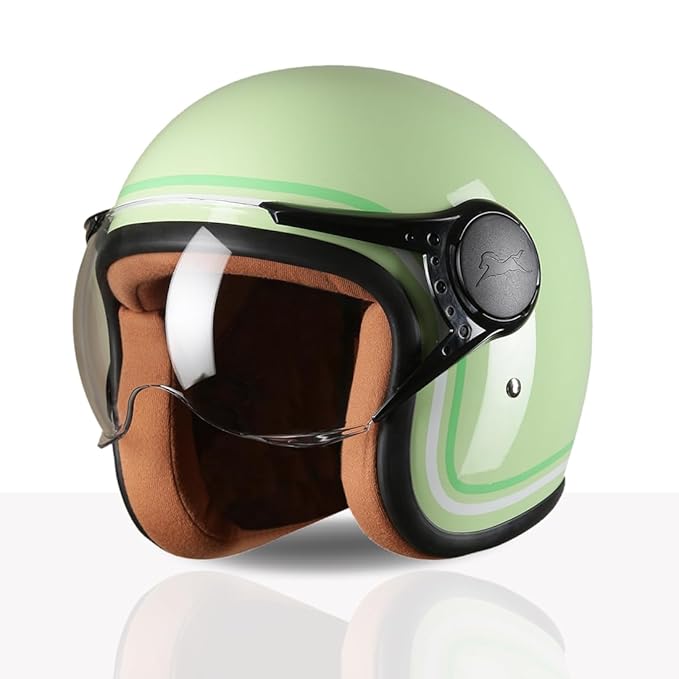 TVS MissFit Women's Open Face Helmet | Lightweight Shell | Pastel Colors Designed Exclusively for Women | Extreme Comfort Fit for Girls | Clear Visor | DOT & ISI Certified