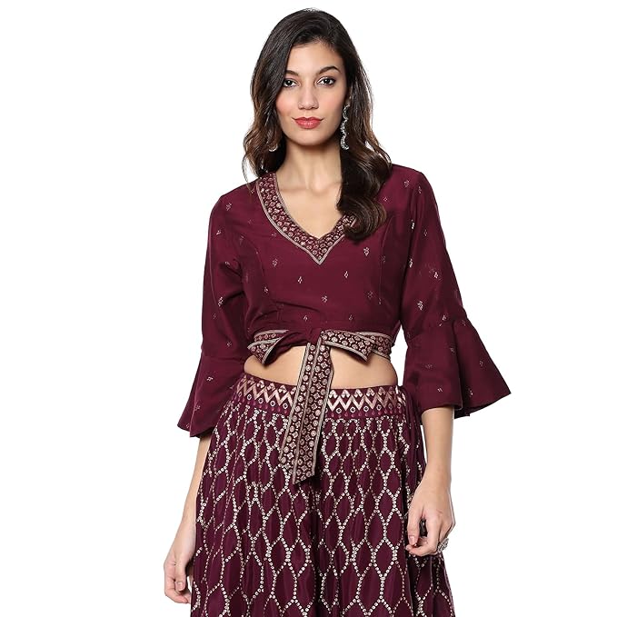 BIBA Women Polyester Straight Printed Top
