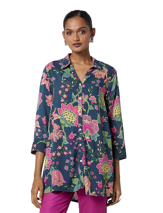 BIBA Women Floral Printed Relaxed Fit Shirt