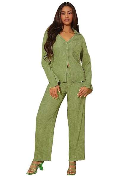 GRECIILOOKS Co ord Set for Women Stylish | Dress for Woman | Winter Cord Set for Women | Trendy Poly Lycra Textured Blend Pajama Set | Solid Pyjama Set for Beach & Resort Outfits Full Sleeve