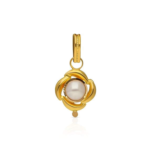 Malabar Gold & Diamonds | 22KT | Pure yellow gold |Precious stones| Pearl Pendant for Womens