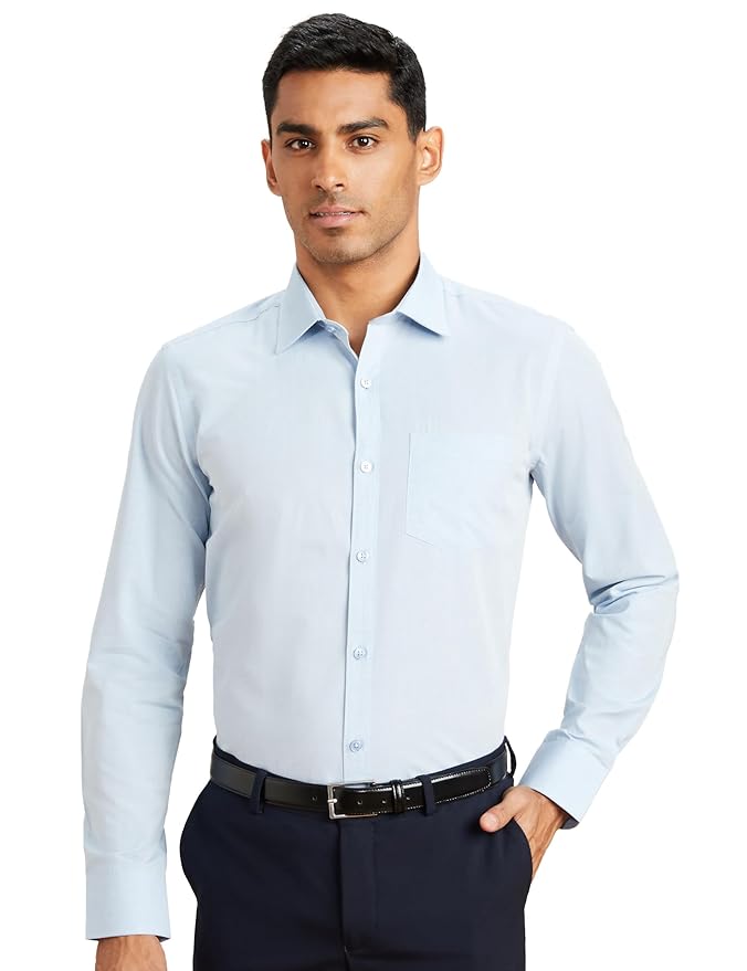 Amazon Brand - Symbol Men's Cotton Formal Shirt | Plain | Full Sleeve - Regular Fit (Available in Plus Sizes)