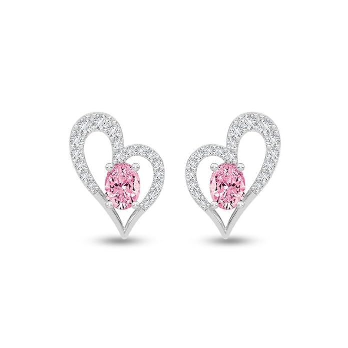 CLARA 925 Sterling Silver Stud Earrings | Platinum Plated | Daily Wear |Gift for Women and Girls