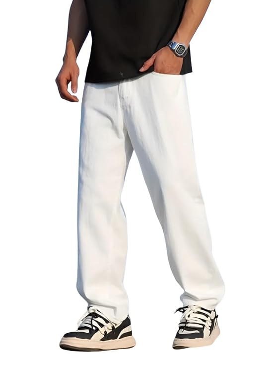 Ben Martin Men Jeans || Baggy Fit Jean's for Man || Loose Fit High Rise Denim || Stretchable Casual Wear Jean,s || Dance Rap Rapping Style Pant for Men || Denim Cotton Jeans (1)