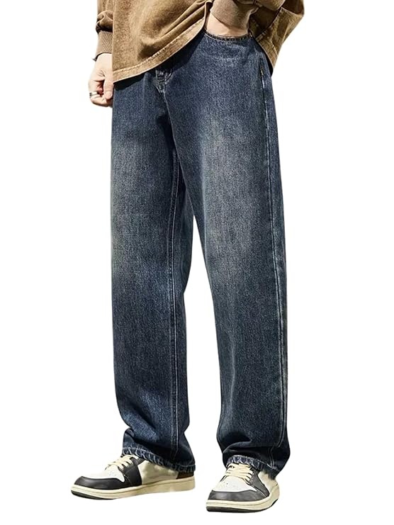GRECIILOOKS Men High Rise Jeans | Pants | Denim Jeans | Baggy Jeans | Loose FIT Jeans | Stylish Jeans