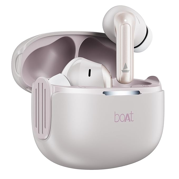 Boat Airdopes 219, 4Mics ENx, 40H Battery, Best in Segment for Calling, Stream Ad Free Music via App Support, Bluetooth Earbuds, TWS Ear Buds Wireless Earphones with mic (Ivory Mist)
