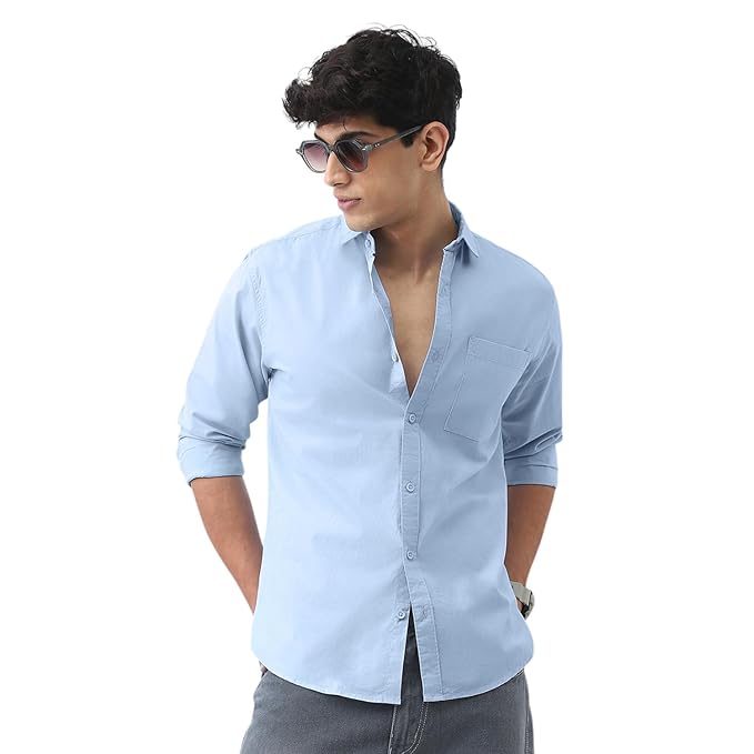 Urbano Fashion Men's Cotton Full Sleeve Regular Fit Casual Solid Shirt