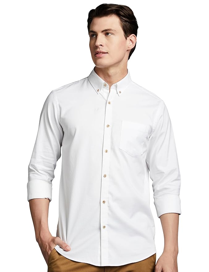 Symbol Premium Men Stylish Solid All Day Fresh Buttondown Casual Shirt - Regular Fit | Plain | Full Sleeve | Cotton Semi Formal Wear (Available in Plus Size & Combo Pack)