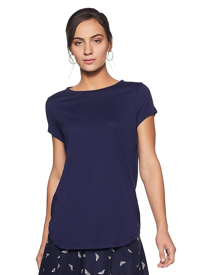 Van Heusen Women Lounge T-Shirt - Modal Cotton - Round Neck, Short Sleeve, Superior Drape, Long Length, Ultra Soft