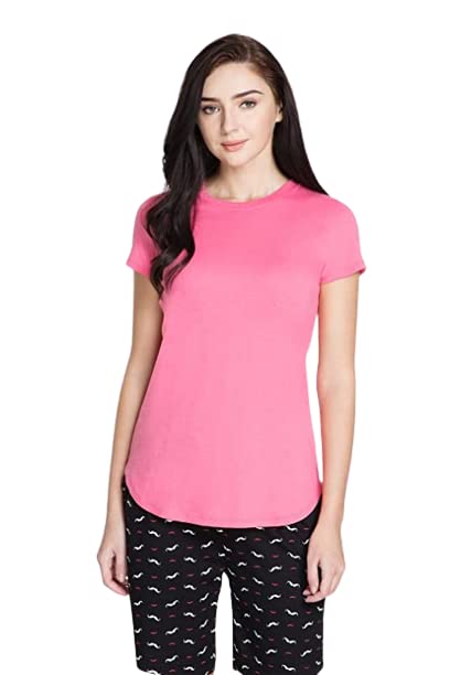 Van Heusen Women Lounge T-Shirt - Modal Cotton - Round Neck, Short Sleeve, Superior Drape, Long Length, Ultra Soft
