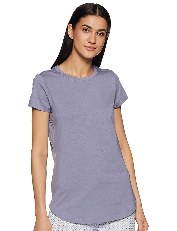 Van Heusen Women Lounge T-Shirt - Modal Cotton - Round Neck, Short Sleeve, Superior Drape, Long Length, Ultra Soft