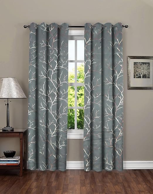 COZY FURNISH Thermal Insulated Polyester Room Darkening Blackout Door Curtains for Bedroom,Light Blocking Drapes for Living Room 7 Feet Curtains Set of 2 Panels