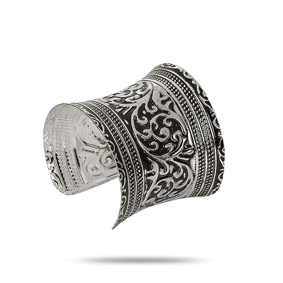 YouBella Jewellery for Women Oxidised Cuff Bracelet Bangle for Women and Girls