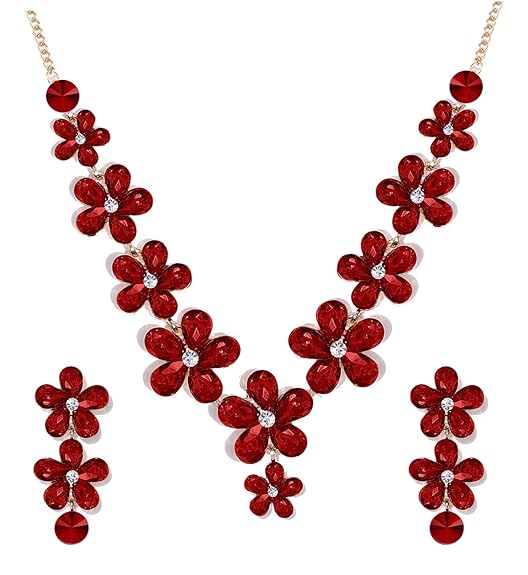 YouBella Jewellery Sets for Women Crystal Choker Necklace Jewellery set with Earrings For Girls/Women