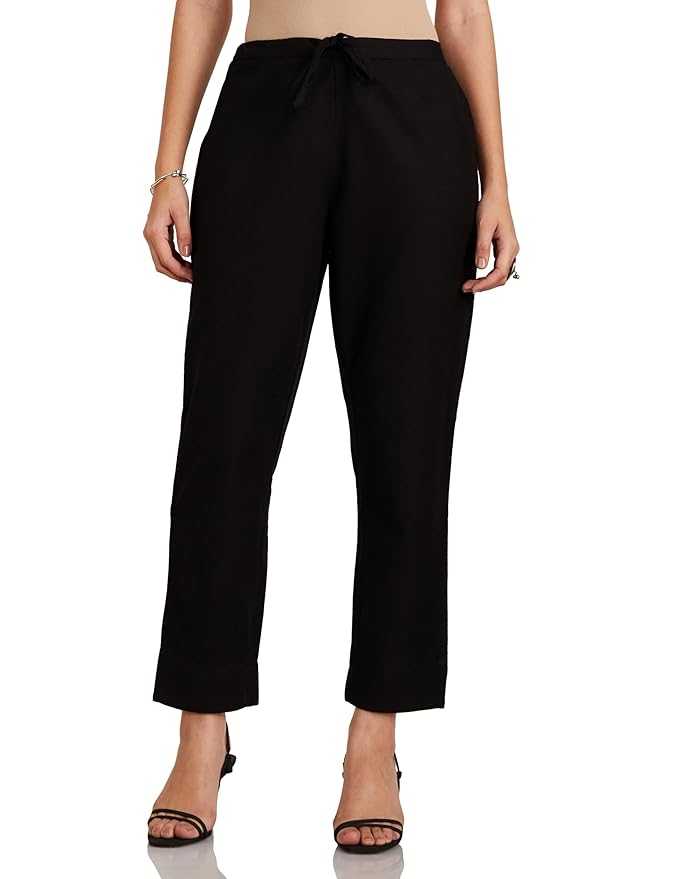 Amazon Brand - Myx Women's Cotton Rich Slim Pants (Available in Plus Sizes)